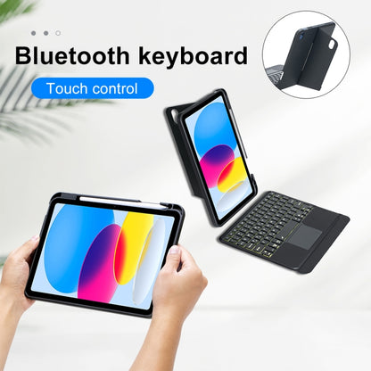 T10-ASสำหรับiPad 10th Gen 10.9 2022 Touch Backlightแยกประเภทซองหนังคีย์บอร์ดบลูทูธ, T10-A