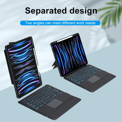 T129-ASสำหรับiPad Pro 12.9 2022/2021/2020/2018 Touch Backlightแยกประเภทบลูทูธคีย์บอร์ดหนัง, T129-AS