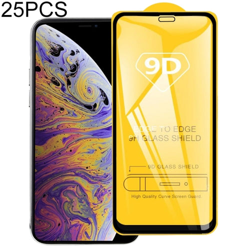 25 ชิ้น 9H 9D เต็มหน้าจอกระจกกันรอยหน้าจอสำหรับ iPhone XS Max / iPhone 11 Pro Max, For iPhone XS Max / iPhone 11 Pro Max (25 PCS)