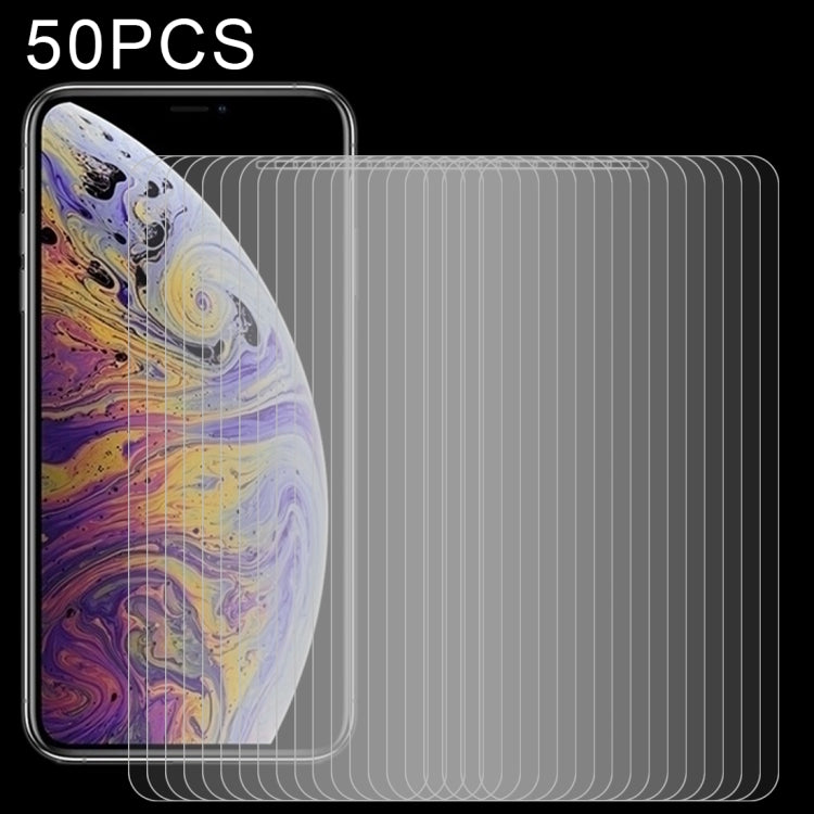 50 ชิ้น 0.3mm 2.5D 9H ฟิล์มกระจกนิรภัยสำหรับ iPhone 11 โปรแม็กซ์ / XS สูงสุด, For iPhone 11 Pro Max / XS Max(50 PCS)