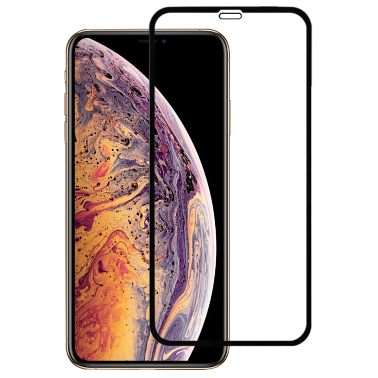 สำหรับ iPhone XS Max 9H 2.5D Ultrathin Silk-screen คาร์บอนไฟเบอร์แบบเต็มหน้าจอป้องกันฟิล์ม, For iPhone XS Max Black 2.5D