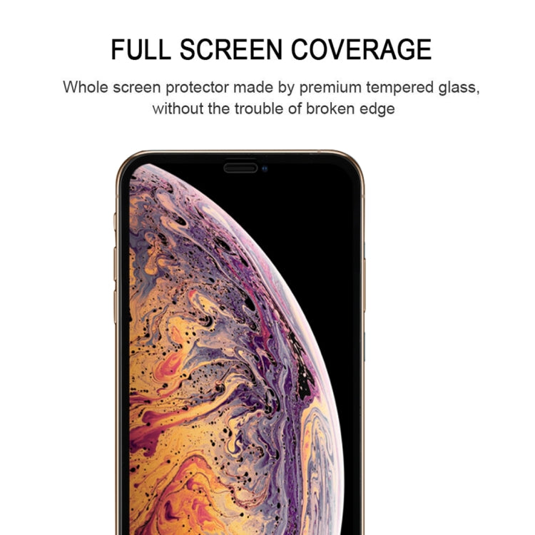 สำหรับ iPhone XS Max 9H 2.5D Ultrathin Silk-screen คาร์บอนไฟเบอร์แบบเต็มหน้าจอป้องกันฟิล์ม, For iPhone XS Max Black 2.5D