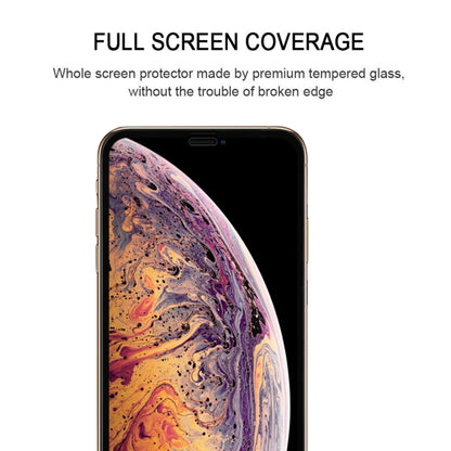 สำหรับ iPhone XS Max 9H 2.5D Ultrathin Silk-screen คาร์บอนไฟเบอร์แบบเต็มหน้าจอป้องกันฟิล์ม, For iPhone XS Max Black 2.5D