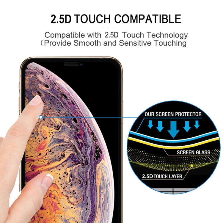 สำหรับ iPhone XS Max 9H 2.5D Ultrathin Silk-screen คาร์บอนไฟเบอร์แบบเต็มหน้าจอป้องกันฟิล์ม, For iPhone XS Max Black 2.5D