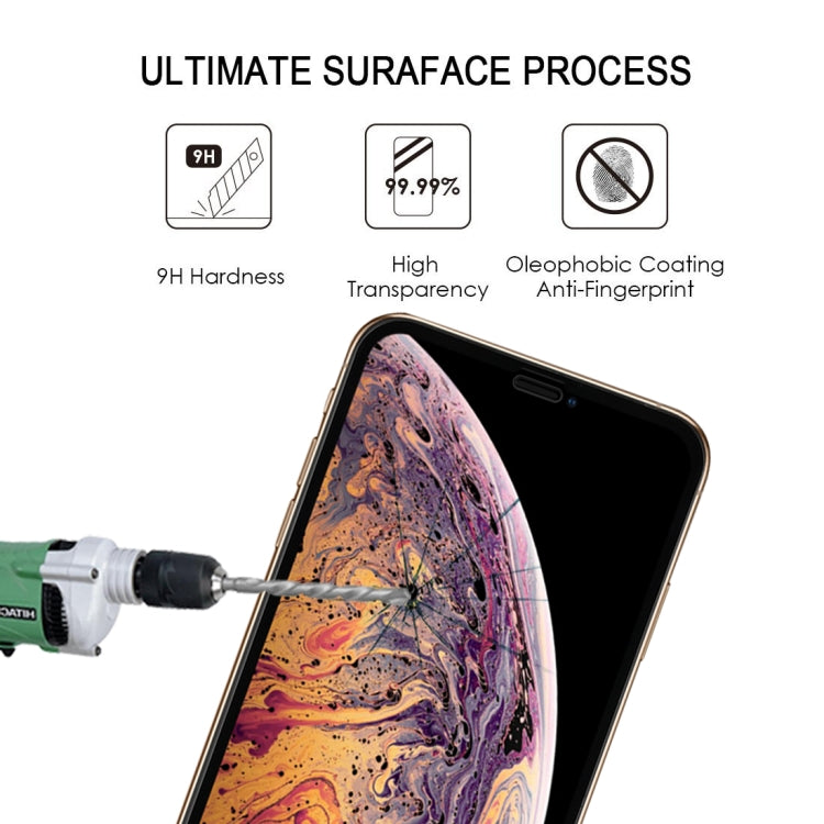 สำหรับ iPhone XS Max 9H 2.5D Ultrathin Silk-screen คาร์บอนไฟเบอร์แบบเต็มหน้าจอป้องกันฟิล์ม, For iPhone XS Max Black 2.5D