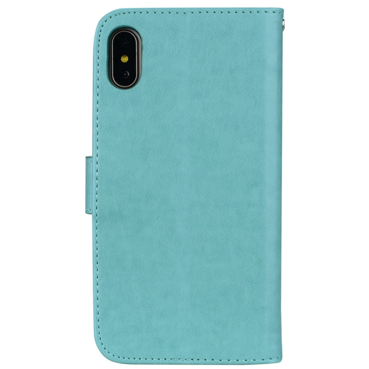 สำหรับ iPhone XS Max Rose ซองหนัง PU แบบพลิกแนวนอนพร้อมตัวยึดและช่องเสียบการ์ดและกระเป๋าสตางค์, For XS Max