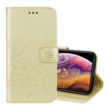 สำหรับ iPhone XS Max Rose ซองหนัง PU แบบพลิกแนวนอนพร้อมตัวยึดและช่องเสียบการ์ดและกระเป๋าสตางค์, For XS Max