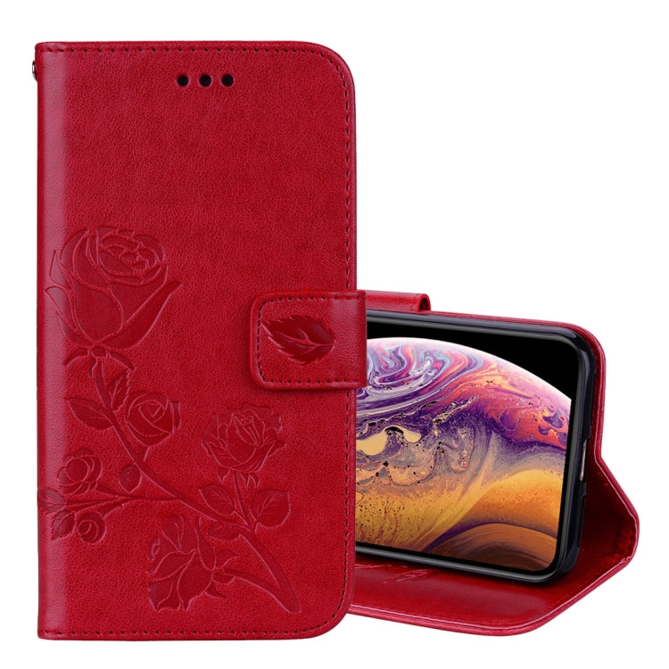 สำหรับ iPhone XS Max Rose ซองหนัง PU แบบพลิกแนวนอนพร้อมตัวยึดและช่องเสียบการ์ดและกระเป๋าสตางค์, For XS Max