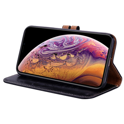 สำหรับ iPhone XS Max รูปแบบธุรกิจน้ำมันขี้ผึ้งเนื้อซองหนังพลิกแนวนอนพร้อมตัวยึดและช่องเสียบการ์ดและกระเป๋าสตางค์, For iPhone XS Max