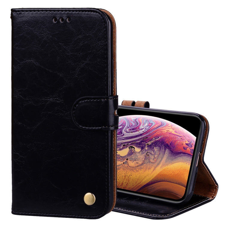 สำหรับ iPhone XS Max รูปแบบธุรกิจน้ำมันขี้ผึ้งเนื้อซองหนังพลิกแนวนอนพร้อมตัวยึดและช่องเสียบการ์ดและกระเป๋าสตางค์, For iPhone XS Max