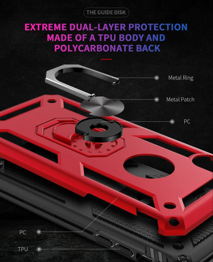 สำหรับ iPhone XS Max จ่าเกราะกันกระแทก TPU + เคสพีซีพร้อมที่วางหมุนได้ 360 องศา