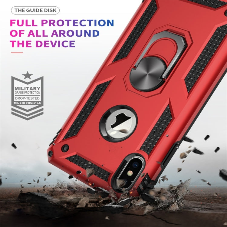 สำหรับ iPhone XS Max จ่าเกราะกันกระแทก TPU + เคสพีซีพร้อมที่วางหมุนได้ 360 องศา