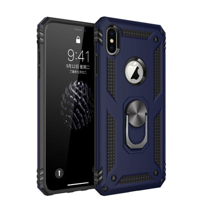 สำหรับ iPhone XS Max จ่าเกราะกันกระแทก TPU + เคสพีซีพร้อมที่วางหมุนได้ 360 องศา