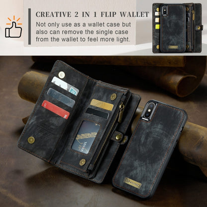 สำหรับ iPhone XS Max CaseMe ซองหนังพลิกแนวนอนมัลติฟังก์ชั่นที่ถอดออกได้พร้อมช่องเสียบการ์ดและผู้ถือและกระเป๋าสตางค์ซิปและกรอบรูป, For iPhone XS Max