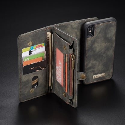 สำหรับ iPhone XS Max CaseMe ซองหนังพลิกแนวนอนมัลติฟังก์ชั่นที่ถอดออกได้พร้อมช่องเสียบการ์ดและผู้ถือและกระเป๋าสตางค์ซิปและกรอบรูป, For iPhone XS Max