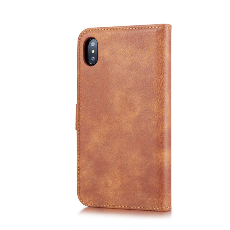 สำหรับ iPhone XS Max DG.MING เนื้อม้าบ้าพลิกซองหนังแม่เหล็กที่ถอดออกได้พร้อมตัวยึดและช่องเสียบการ์ดและกระเป๋าสตางค์, iPhone XS Max, For iPhone XS Max