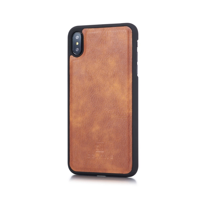 สำหรับ iPhone XS Max DG.MING เนื้อม้าบ้าพลิกซองหนังแม่เหล็กที่ถอดออกได้พร้อมตัวยึดและช่องเสียบการ์ดและกระเป๋าสตางค์, iPhone XS Max, For iPhone XS Max