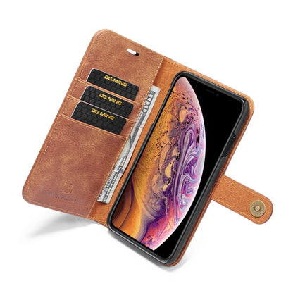 สำหรับ iPhone XS Max DG.MING เนื้อม้าบ้าพลิกซองหนังแม่เหล็กที่ถอดออกได้พร้อมตัวยึดและช่องเสียบการ์ดและกระเป๋าสตางค์, iPhone XS Max, For iPhone XS Max