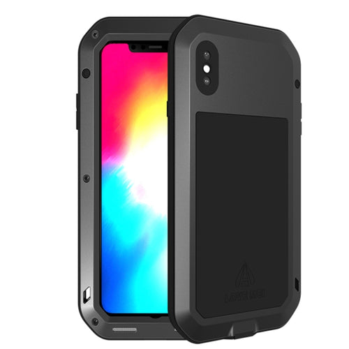 สำหรับ iPhone XS Max LOVE MEI กันฝุ่นอันทรงพลังกันกระแทกโลหะกันลื่น + เคสซิลิโคนผสม, For XS Max