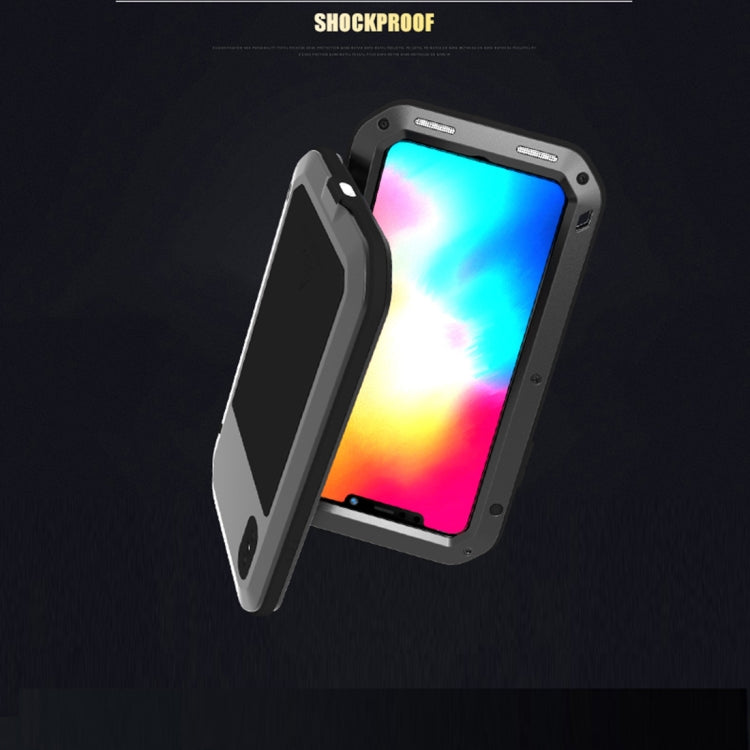 สำหรับ iPhone XS Max LOVE MEI กันฝุ่นอันทรงพลังกันกระแทกโลหะกันลื่น + เคสซิลิโคนผสม, For XS Max