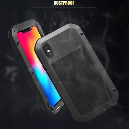 สำหรับ iPhone XS Max LOVE MEI กันฝุ่นอันทรงพลังกันกระแทกโลหะกันลื่น + เคสซิลิโคนผสม, For XS Max