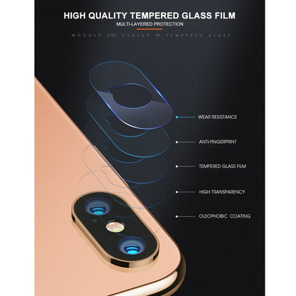 สำหรับ iPhone XS Max mocolo 0.15mm 9H 2.5D รอบขอบเลนส์กล้องด้านหลังฟิล์มกระจกนิรภัย, iPhone XS Max