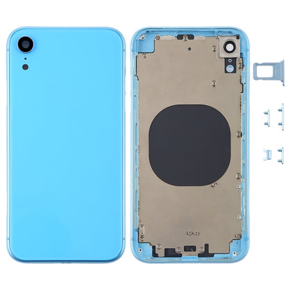 ฝาครอบด้านหลังพร้อมเลนส์กล้องและถาดซิมการ์ดและปุ่มด้านข้างสำหรับ iPhone XR, For iPhone XR (with Side Keys)