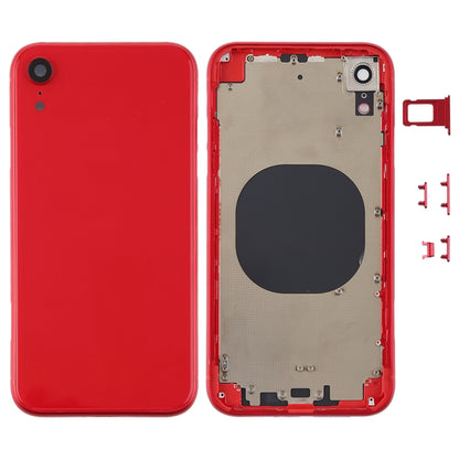 ฝาครอบด้านหลังพร้อมเลนส์กล้องและถาดซิมการ์ดและปุ่มด้านข้างสำหรับ iPhone XR, For iPhone XR (with Side Keys)