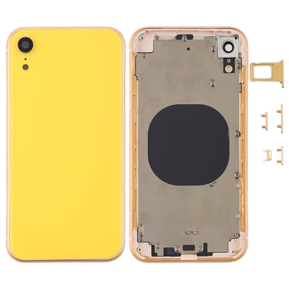 ฝาครอบด้านหลังพร้อมเลนส์กล้องและถาดซิมการ์ดและปุ่มด้านข้างสำหรับ iPhone XR, For iPhone XR (with Side Keys)