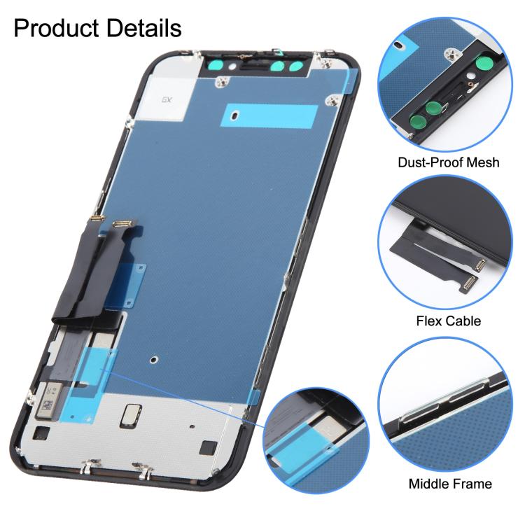 หน้าจอ LCD GX Incell สำหรับ iPhone XR พร้อมชุดประกอบแบบเต็ม Digitizer, For iPhone XR (GX)