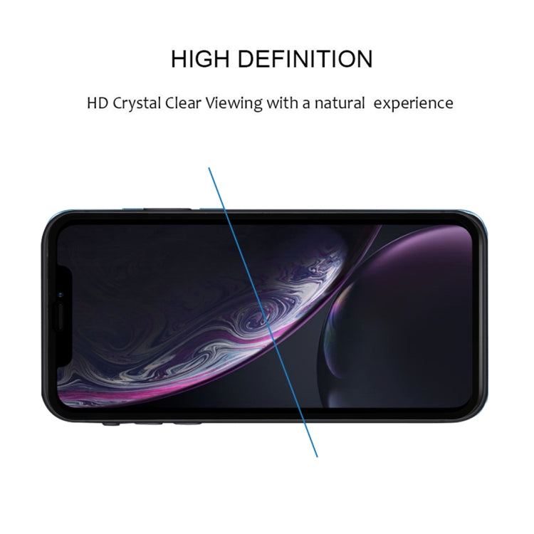 สำหรับ iPhone 11 / XR 9H 2.5D Ultrathin Silk-screen คาร์บอนไฟเบอร์ฟิล์มป้องกันแบบเต็มหน้าจอ, For XR