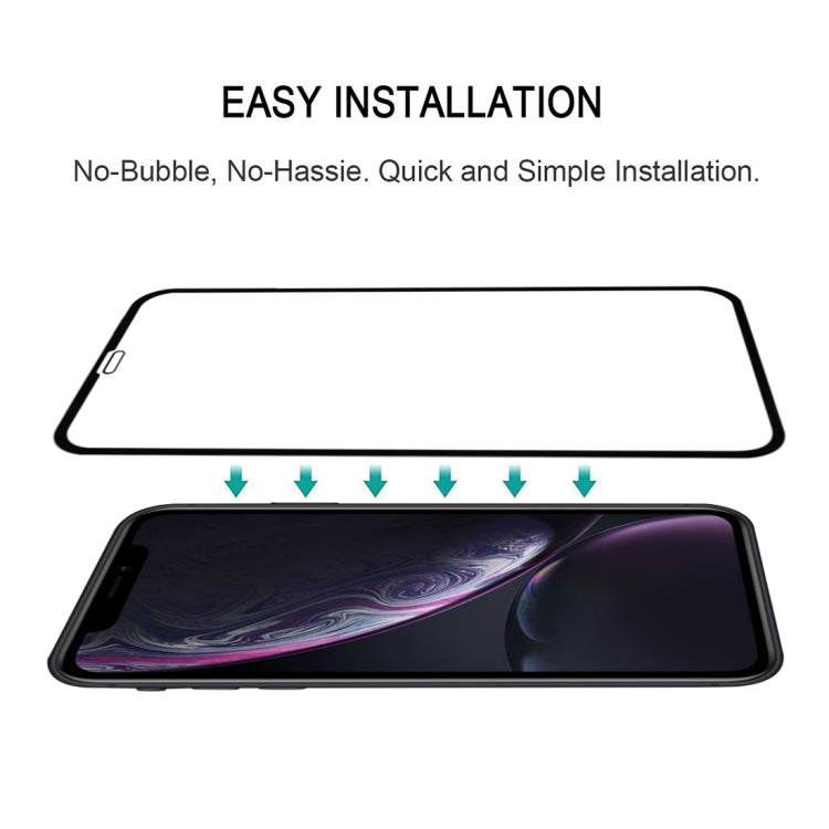 สำหรับ iPhone 11 / XR 9H 2.5D Ultrathin Silk-screen คาร์บอนไฟเบอร์ฟิล์มป้องกันแบบเต็มหน้าจอ, For XR