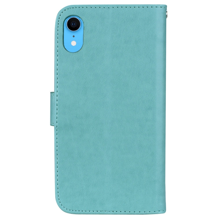 สำหรับ iPhone XR ซองหนัง PU แบบพลิกแนวนอนลายกุหลาบพร้อมตัวยึดและช่องเสียบการ์ดและกระเป๋าสตางค์, For XR