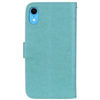 สำหรับ iPhone XR ซองหนัง PU แบบพลิกแนวนอนลายกุหลาบพร้อมตัวยึดและช่องเสียบการ์ดและกระเป๋าสตางค์, For XR