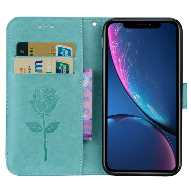 สำหรับ iPhone XR ซองหนัง PU แบบพลิกแนวนอนลายกุหลาบพร้อมตัวยึดและช่องเสียบการ์ดและกระเป๋าสตางค์, For XR