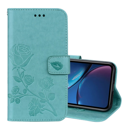สำหรับ iPhone XR ซองหนัง PU แบบพลิกแนวนอนลายกุหลาบพร้อมตัวยึดและช่องเสียบการ์ดและกระเป๋าสตางค์, For XR