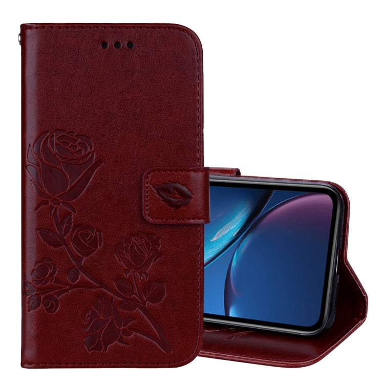 สำหรับ iPhone XR ซองหนัง PU แบบพลิกแนวนอนลายกุหลาบพร้อมตัวยึดและช่องเสียบการ์ดและกระเป๋าสตางค์, For XR