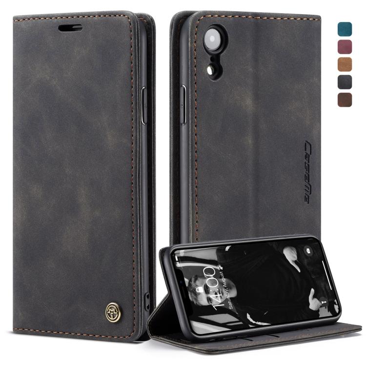 สำหรับ iPhone XR CaseMe-013 มัลติฟังก์ชั่น Retro Frosted ซองหนังพลิกแนวนอนพร้อมช่องเสียบการ์ดและผู้ถือและกระเป๋าสตางค์, For iPhone XR