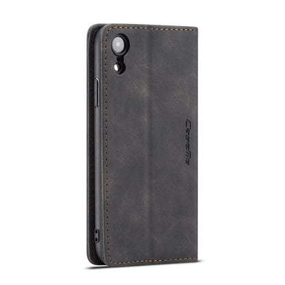 สำหรับ iPhone XR CaseMe-013 มัลติฟังก์ชั่น Retro Frosted ซองหนังพลิกแนวนอนพร้อมช่องเสียบการ์ดและผู้ถือและกระเป๋าสตางค์, For iPhone XR