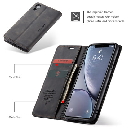 สำหรับ iPhone XR CaseMe-013 มัลติฟังก์ชั่น Retro Frosted ซองหนังพลิกแนวนอนพร้อมช่องเสียบการ์ดและผู้ถือและกระเป๋าสตางค์, For iPhone XR
