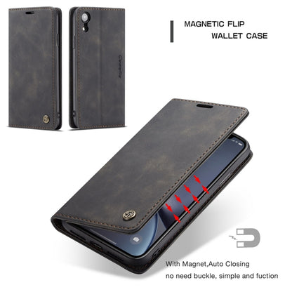 สำหรับ iPhone XR CaseMe-013 มัลติฟังก์ชั่น Retro Frosted ซองหนังพลิกแนวนอนพร้อมช่องเสียบการ์ดและผู้ถือและกระเป๋าสตางค์, For iPhone XR