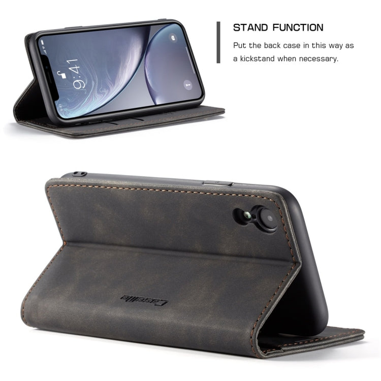 สำหรับ iPhone XR CaseMe-013 มัลติฟังก์ชั่น Retro Frosted ซองหนังพลิกแนวนอนพร้อมช่องเสียบการ์ดและผู้ถือและกระเป๋าสตางค์, For iPhone XR