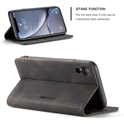 สำหรับ iPhone XR CaseMe-013 มัลติฟังก์ชั่น Retro Frosted ซองหนังพลิกแนวนอนพร้อมช่องเสียบการ์ดและผู้ถือและกระเป๋าสตางค์, For iPhone XR