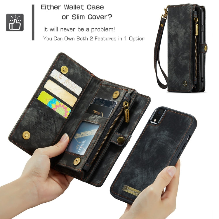 สำหรับ iPhone XR CaseMe ซองหนังพลิกแนวนอนมัลติฟังก์ชั่นที่ถอดออกได้พร้อมช่องเสียบการ์ดและผู้ถือและกระเป๋าสตางค์ซิปและกรอบรูป, For iPhone XR, For iPhone  XR