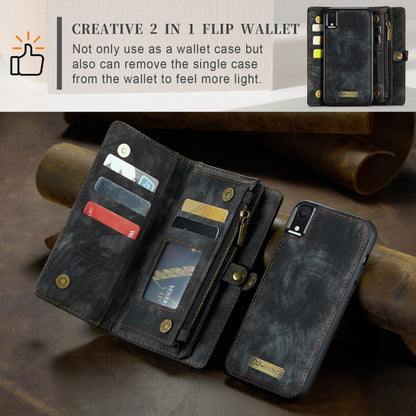 สำหรับ iPhone XR CaseMe ซองหนังพลิกแนวนอนมัลติฟังก์ชั่นที่ถอดออกได้พร้อมช่องเสียบการ์ดและผู้ถือและกระเป๋าสตางค์ซิปและกรอบรูป, For iPhone XR, For iPhone  XR