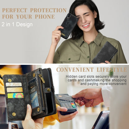 สำหรับ iPhone XR CaseMe ซองหนังพลิกแนวนอนมัลติฟังก์ชั่นที่ถอดออกได้พร้อมช่องเสียบการ์ดและผู้ถือและกระเป๋าสตางค์ซิปและกรอบรูป, For iPhone XR, For iPhone  XR