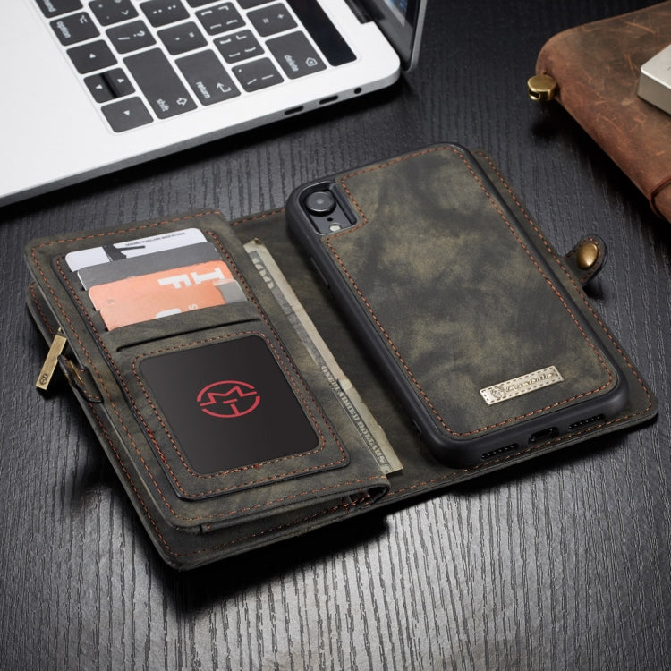 สำหรับ iPhone XR CaseMe ซองหนังพลิกแนวนอนมัลติฟังก์ชั่นที่ถอดออกได้พร้อมช่องเสียบการ์ดและผู้ถือและกระเป๋าสตางค์ซิปและกรอบรูป, For iPhone XR, For iPhone  XR