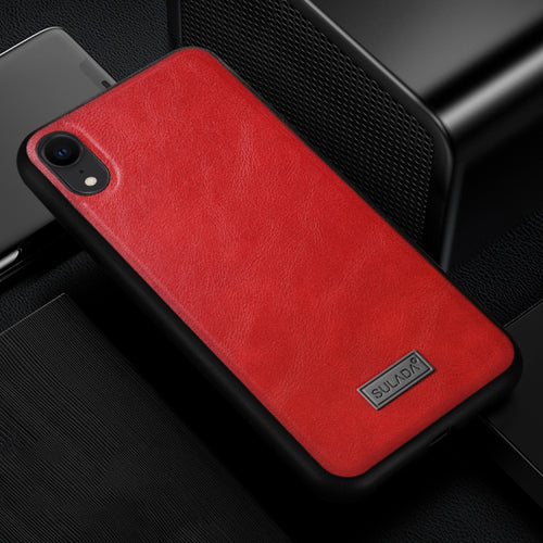สำหรับ iPhone XR SULADA กันกระแทก TPU + เคสหนังแฮนด์เมด