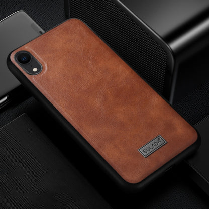 สำหรับ iPhone XR SULADA กันกระแทก TPU + เคสหนังแฮนด์เมด