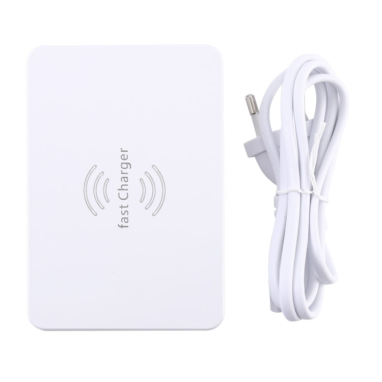 WLX818F 6 in 1 10W QC3.0 การชาร์จแบบไร้สาย USB-C / Type-C + 4 พอร์ต USB ที่ชาร์จพร้อมหน้าจอแสดงผล LCD อัจฉริยะ, ปลั๊ก EU / AU, EU / AU Plug (White)